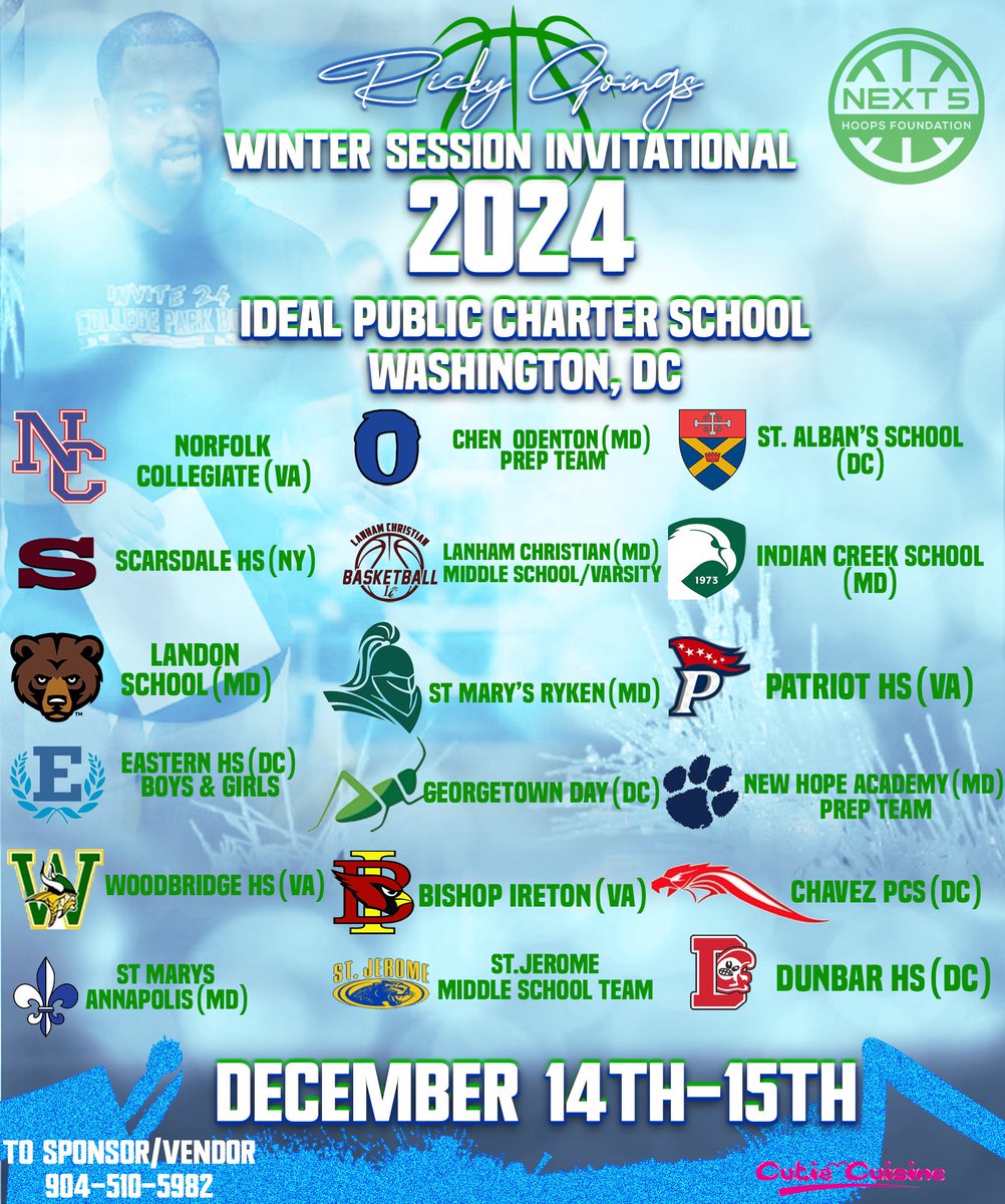 I am truly excited to announce my first official High School Basketball In-Season Event! The 2024 Winter Session Invitational. Brought to you by the Next 5 Hoops Foundation. We have over 20+ Teams committed and we are waiting on a few more! Put it on your calendars now! 🫡