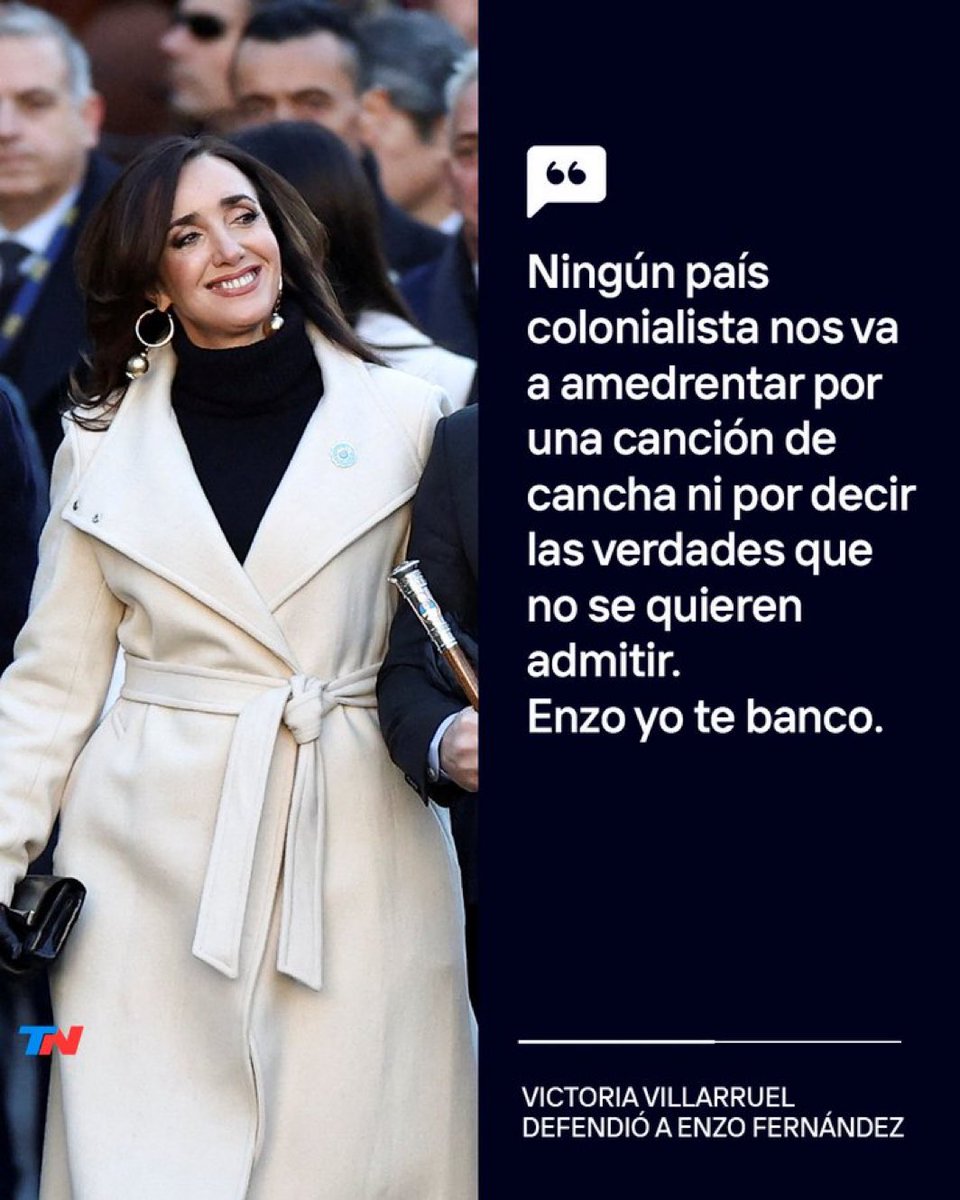 AlertaNews24's tweet photo. 🇦🇷🇫🇷 | URGENTE: Declaraciones de Victoria Villarroel, vicepresidenta de Argentina, tras polémica de cantos discriminatorios por parte de algunos jugadores argentinos a la selección francesa durante la celebraciones por el bicampeonato de la Copa América: https://t.co/tT8N1ziU4q
