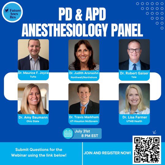 FutureAnesRes (@futureanesres) on Twitter photo #FutureAnesRes is hosting a PD panel on 7/31 at 8 PM EST. Join us to learn more about the programs and get some tips for the upcoming match. Submit questions for the PDs here: docs.google.com/forms/d/e/1FAI…
#MedTwitter #Anesthesiology #Match2025 <a href="/Inside_TheMatch/">Inside The Match</a> #FutureAnesRes is hosting a PD panel on 7/31 at 8 PM EST. Join us to learn more about the programs and get some tips for the upcoming match. Submit questions for the PDs here: docs.google.com/forms/d/e/1FAI…
#MedTwitter #Anesthesiology #Match2025 <a href="/Inside_TheMatch/">Inside The Match</a>