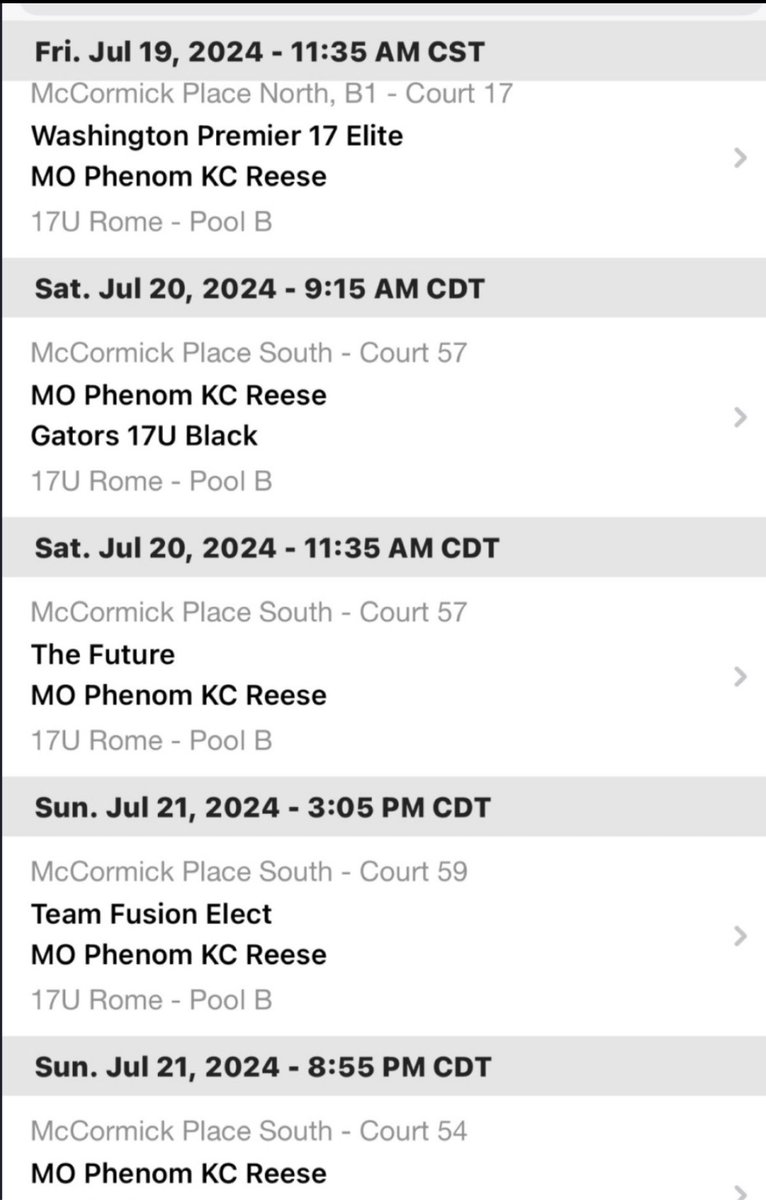 Here’s my schedule  for Chicago this weekend! 
<a href="/niketoc/">Nike Tournament of Champions</a>