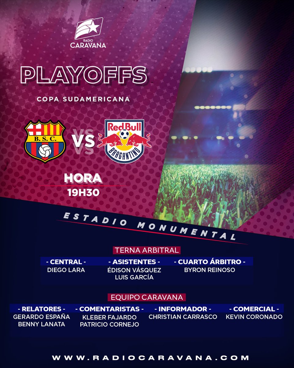 Caravana750's tweet photo. ¡ARRANCA LA PREVIA DEL PARTIDO DEL ÍDOLO! 🔥

🎙️ @gerardo22ec 
🎙️ @BennyLanata 
🎙️ #KleberFajardo
🎙️ @PatoCornejo 
🎙️ @ccarrasco750 
🎙️ @kevinplus7 

🇪🇨 @BarcelonaSC 🆚 @RedBullBraga 🇧🇷

🏆 @Sudamericana 
🗓️ Playoffs - Ida
🏟️ Monumental
⏰ 19H30

👉🏻 Escúchalo por https://t.co/JzxbmxsjdY