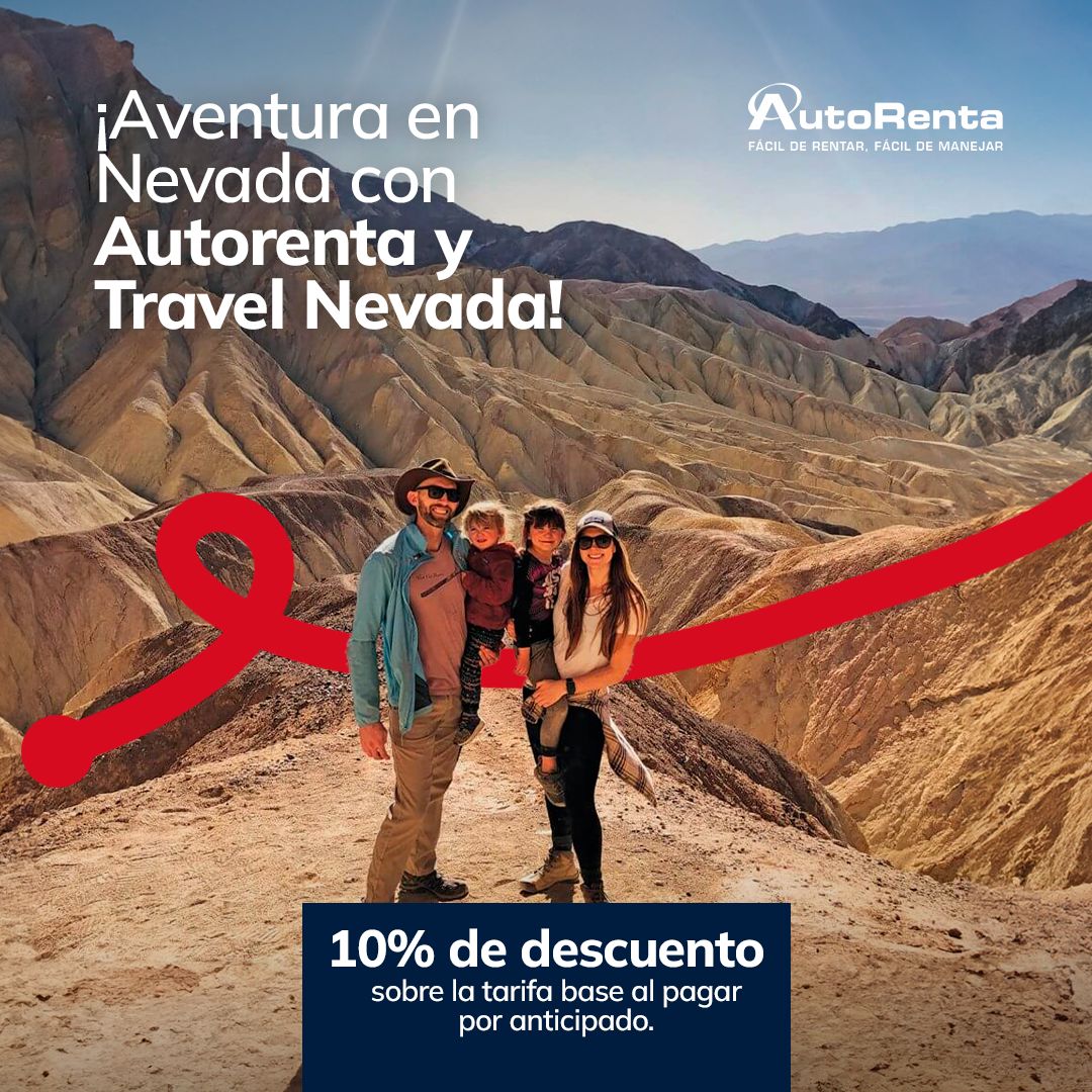 Recorre en AUTO el Death Valley Rally y disfruta de vistas panorámicas, pueblos fantasmas y mucho más 🚗

Renta  con 10% de descuento sobre tarifa base con pago anticipado del 8 al 24 de julio de 2024.    

📢Este verano…reserva un auto y recorre Nevada  bit.ly/3RZnmGH