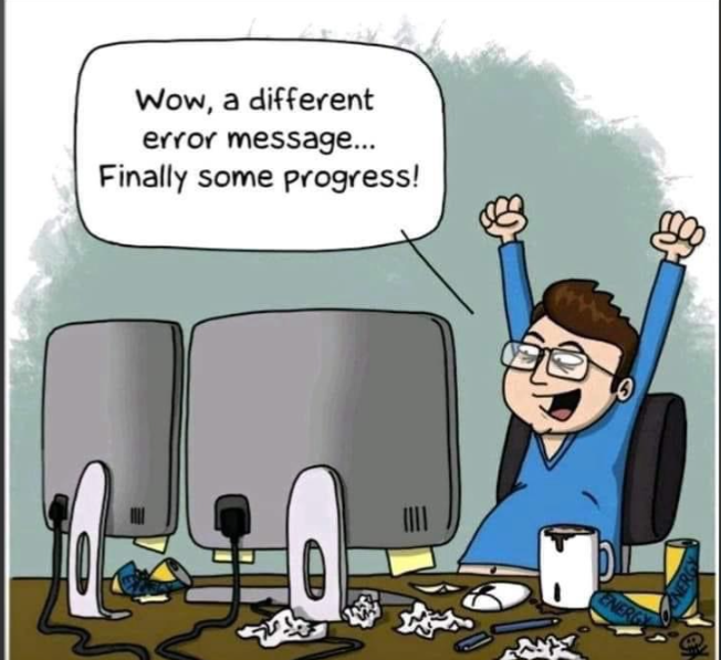PR0GRAMMERHUM0R's tweet photo. differentErrorMessageIsTheRealProgress https://t.co/hTV1dRNQCp https://t.co/V8SRxdQzWM