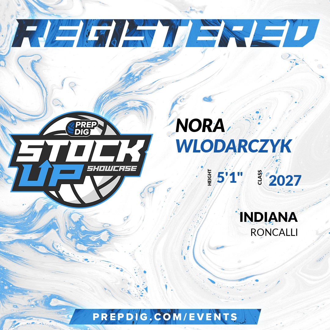 PrepDigIN's tweet photo. Welcome Class of 2027 Nora Wlodarczyk (@norawlodarczyk) of Roncalli to the @PrepDigIN Showcase on August 3rd @ The Academy Volleyball Club. 

🔥🏐 #PDStockUp 🏐🔥

Register NOW! 👇  https://t.co/Y0Ni8bYlXH https://t.co/VH3LrRjxzz