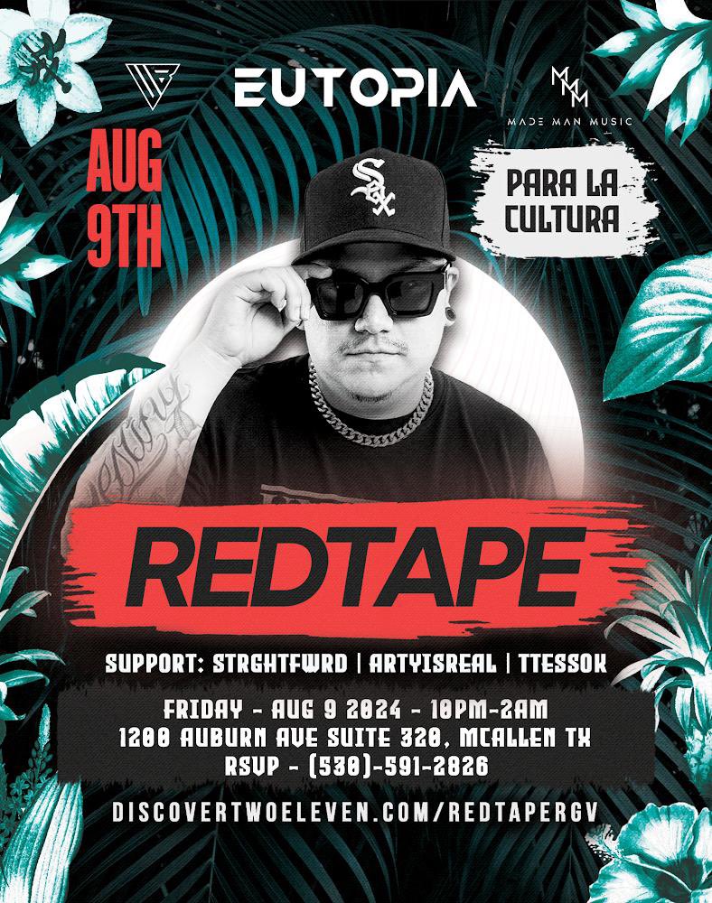 New update announcement‼️

Due to an unfortunate inconvenience <a href="/REDTAPE_MUSIC/">KING OF THE AFTERS</a> show was pushed to a new date &amp; location.

Para La Cultura will be happening on August 9th at Eutopia 🌴

First 50 tickets are FREE as an appropriation: discovertwoeleven.com/redtapergv