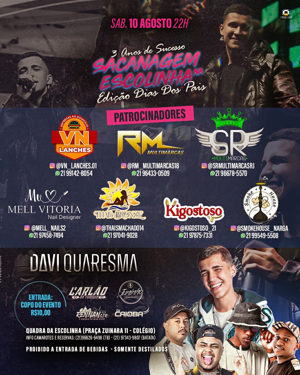 TODA A EQUIPE #SNE VEM AGRADECER AOS PATROCINADORES POR COLABORAR CONOSCO E TRAZER MAIS QUALIDADE PRO NOSSO EVENTO ! 🥳 🔥