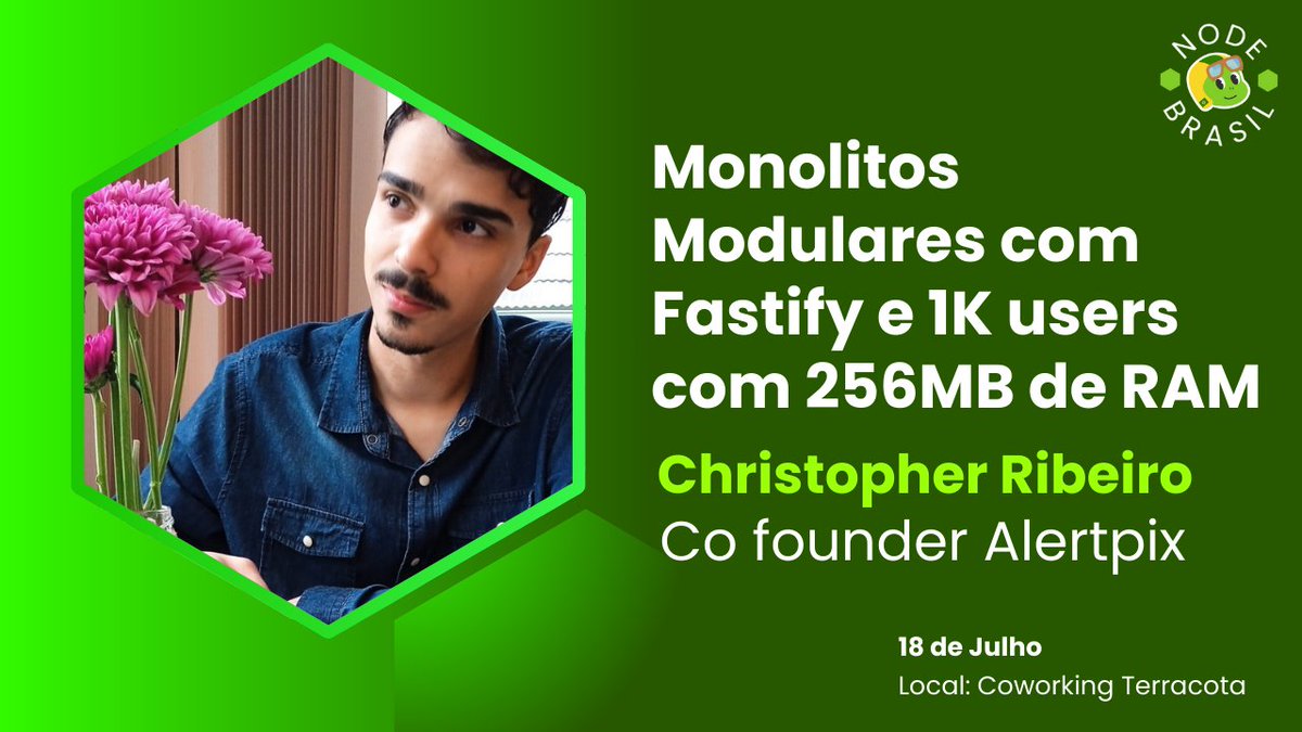 Jáconhecem a <a href="/alertpix_live/">Alertpix</a> ? O <a href="/ChristoPy_/">Chris ➔ abacatepay.com</a> , co founder da startup, vai nos contar como usam Fastify com Monolitos Modulares para aguentar uma base de 1k usuários com 256gb de ram!

📍Acompanhe a live do evento presencial - youtube.com/watch?v=gmYmfD…