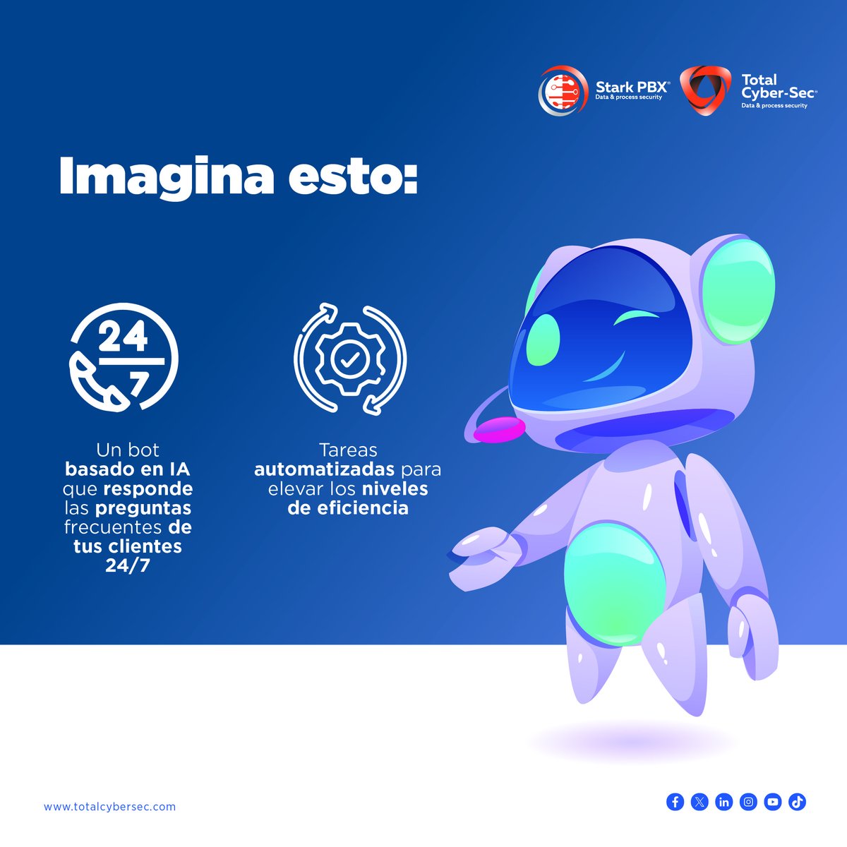 totalcybersec's tweet photo. 👉Si deseas llevar a otro nivel tu atención al cliente, 😎#Chatbot de #StarkPBX será tu nuevo mejor elemento. 📞
🫡Acércate a los especialistas de https://t.co/mc0R4KcGST y lleva tus comunicaciones al siguiente nivel. 🔝 https://t.co/0TOVetaOjj