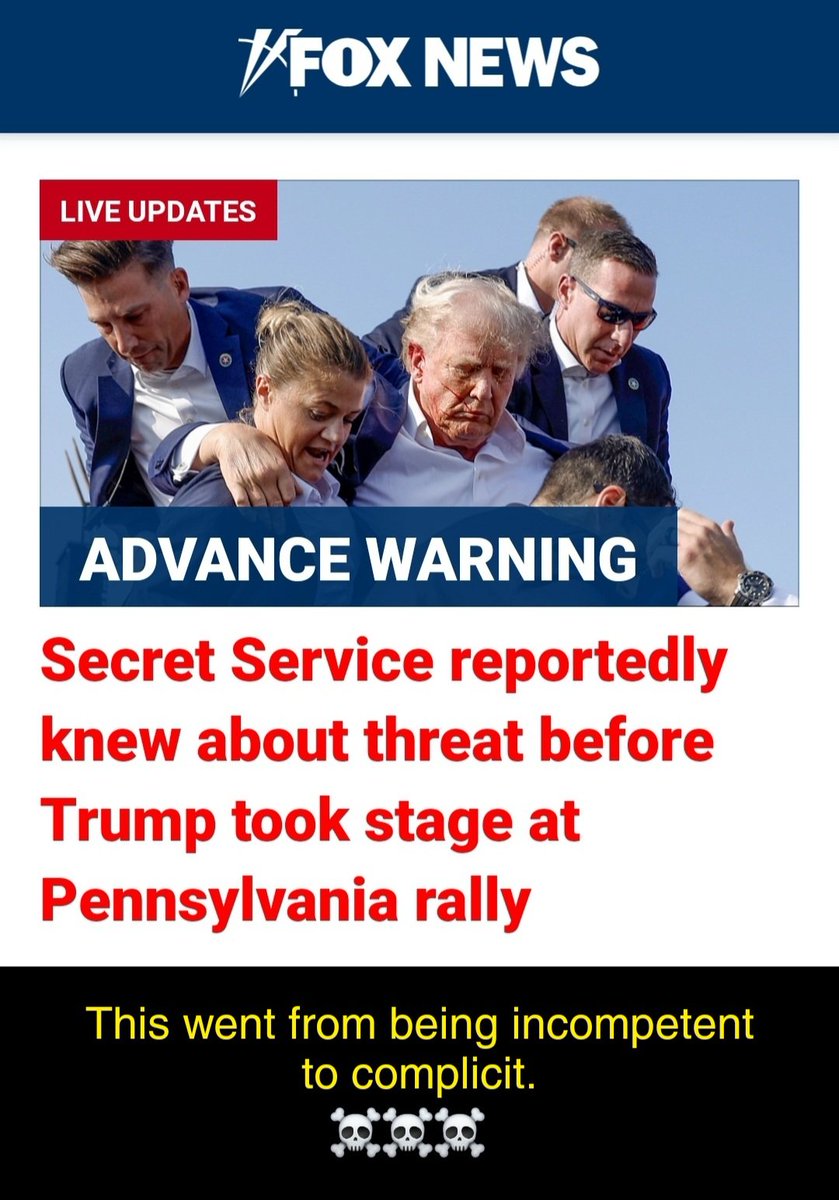 tazinbays's tweet image. When you allow the candidate for president to walk onto the stage while knowing there is an active threat and also not notifying him of the danger nor securing the area.
