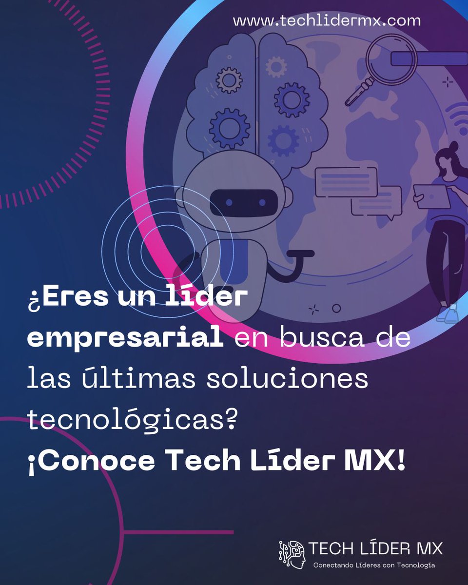 Tech Líder MX es una suite híbrida de negocios que conecta a los líderes del sector #tecnológico con los C-Levels #compradores de soluciones #TIC, además comparte conocimiento, experiencias, y promueve la adopción de #tecnologías que impulsan el desarrollo de las #empresas.