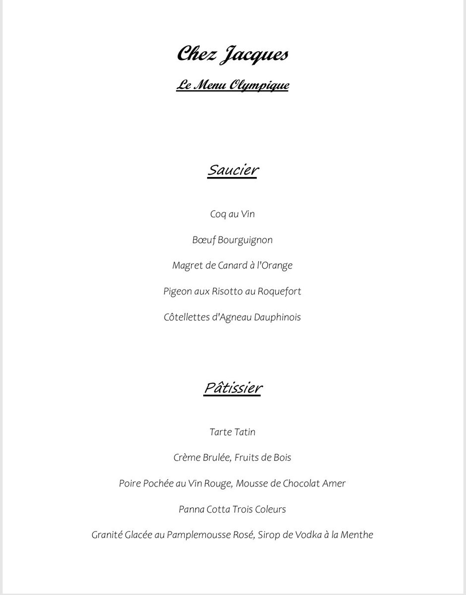 jacques_behar's tweet image. 🇫🇷et voilà, voici le Menu Officiel pour les Jeux Olympiques d'été Paris 2024 chez nous🧑🏻‍🍳
🇨🇴 Hecho, ya está el Menú Oficial de los Juegos Olímpicos de Verano de París 2024🧑🏻‍🍳
🇬🇧 It's Ready, this is the Official Menu for the Paris 2024 Summer Olympics 🧑🏻‍🍳
#JeuxOlympiques #PROFITEZ