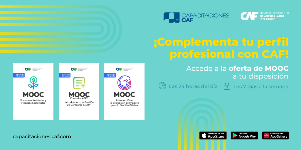 AgendaCAF's tweet photo. ¡Volvieron nuestros cursos virtuales gratuitos! 🎓✨

No pierdas la oportunidad de complementar tus conocimientos en:
📊 Economía
💼 Finanzas públicas para el desarrollo
🏛️ Gestión pública y gobierno
🌍 Reducción de la pobreza y la desigualdad
♻️ Transiciones justas y sostenibles

¡Regístrate en https://t.co/6KARHW2nkY, navega en la plataforma y #AprendeConCAF! 🚀