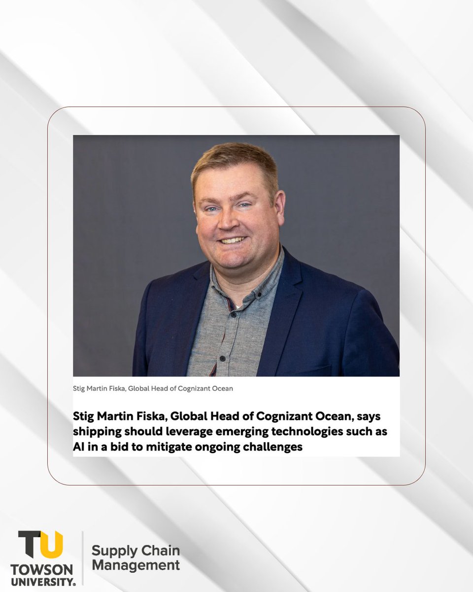 TUSupplyChain's tweet photo. Be up to date with Supply Chain Management News. Use the following link to read the full article. Data and AI Crucial to Sustainable Shipping.
https://t.co/Slw05K2Glh
#supplychain #supplychainmanagement #towsonuniversity #towson https://t.co/sGg5w6noj2