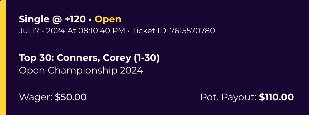 GolfGuy05's tweet photo. Bets for The Open this week:

- Tommy Fleetwood Top 20 (+110)
- Corey Conners Top 30 (+120)
- Aaron Rai Top 30 (+110)

Also sprinkled on:
- Aberg outright & Rd 1 Leader
- Rai outright & Rd 1 Leader
- Fleetwood outright and Rd 1 Leader

Happy #TheOpenChampionship ! #TheOpen #TheBritishOpen #Golf #GolfLife #GolfBets