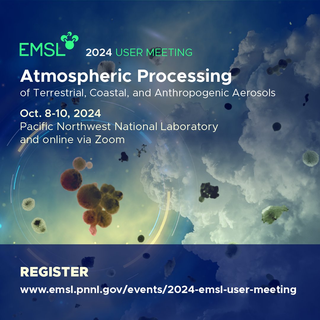Environmental Molecular Sciences Laboratory (EMSL) (@emslscience) on Twitter photo Register to attend, submit an abstract at the 2024 EMSL User Meeting: Atmospheric Processing of Terrestrial Anthropogenic Aerosols (Oct. 8-10) at <a href="/PNNLab/">Pacific Northwest National Laboratory</a> and online: emsl.pnl.gov/events/2024-em…
<a href="/doescience/">DOE Office of Science</a> <a href="/chinaswarup/">Swarup</a> Register to attend, submit an abstract at the 2024 EMSL User Meeting: Atmospheric Processing of Terrestrial Anthropogenic Aerosols (Oct. 8-10) at <a href="/PNNLab/">Pacific Northwest National Laboratory</a> and online: emsl.pnl.gov/events/2024-em…
<a href="/doescience/">DOE Office of Science</a> <a href="/chinaswarup/">Swarup</a>
