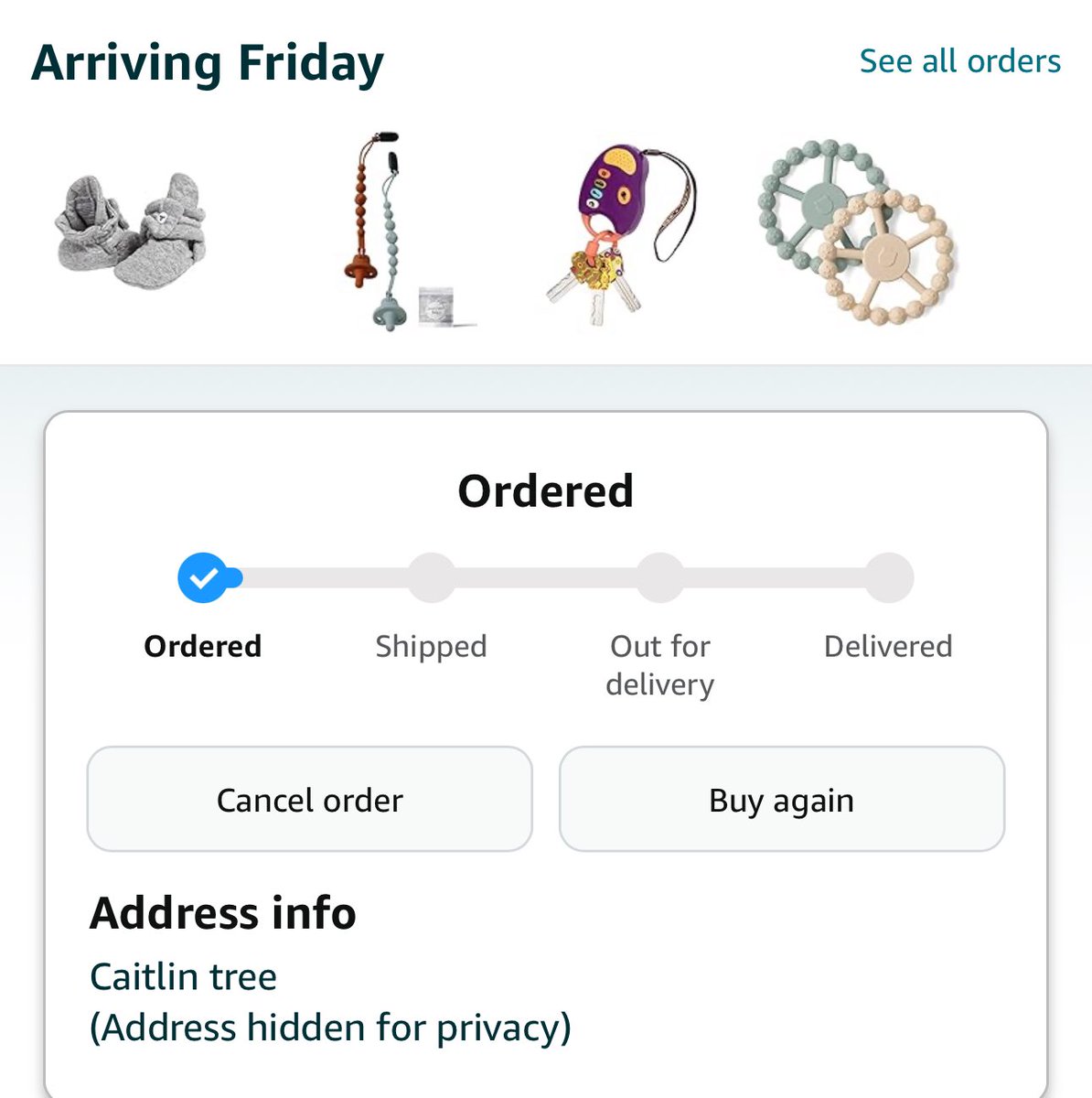 jrb_55's tweet photo. Hey @CiBabs I found your baby registry on Amazon. Congratulations!!!! I ordered a few things on it for the new baby. Hope they get a lot of use 😀 https://t.co/Y5KeyVcnnP