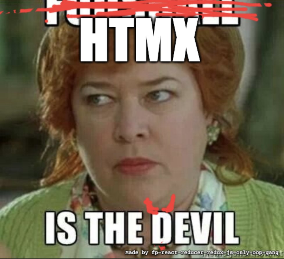 Asleepace's tweet photo. increased productivity with little-to-no js? #htmx gonna be responsible for more mass-layoffs than ai https://t.co/civRgbvPDK