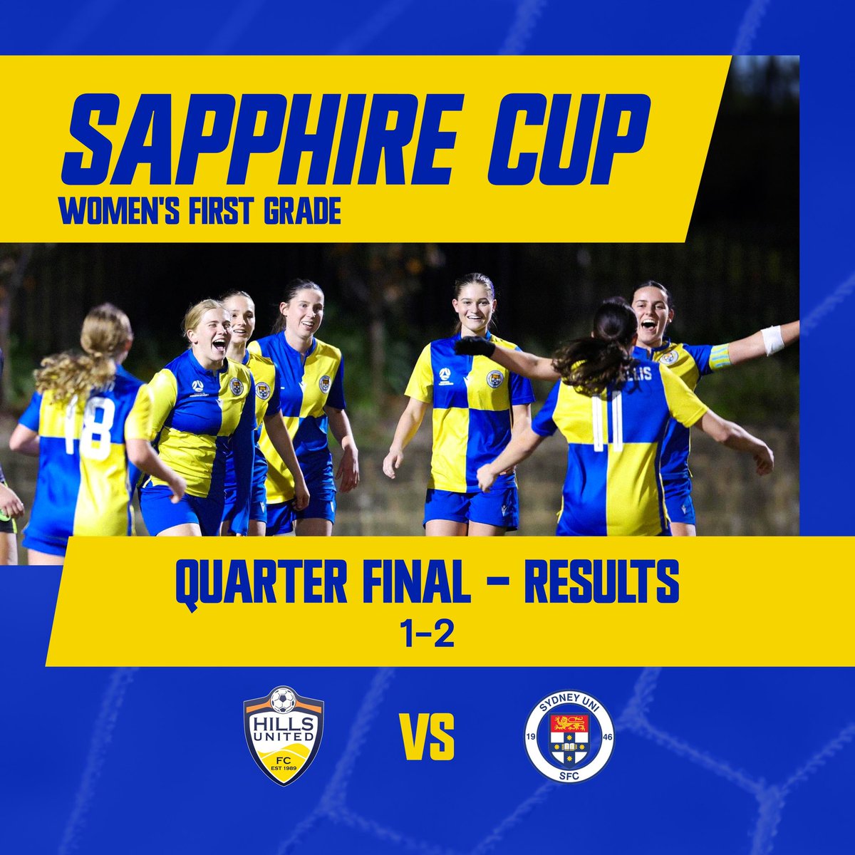 SAPPHIRE CUP | Congratulations to our Women’s First Grade team who have booked a spot in the Sapphire Cup Semi Finals👏

#uptheuni🔵🟡