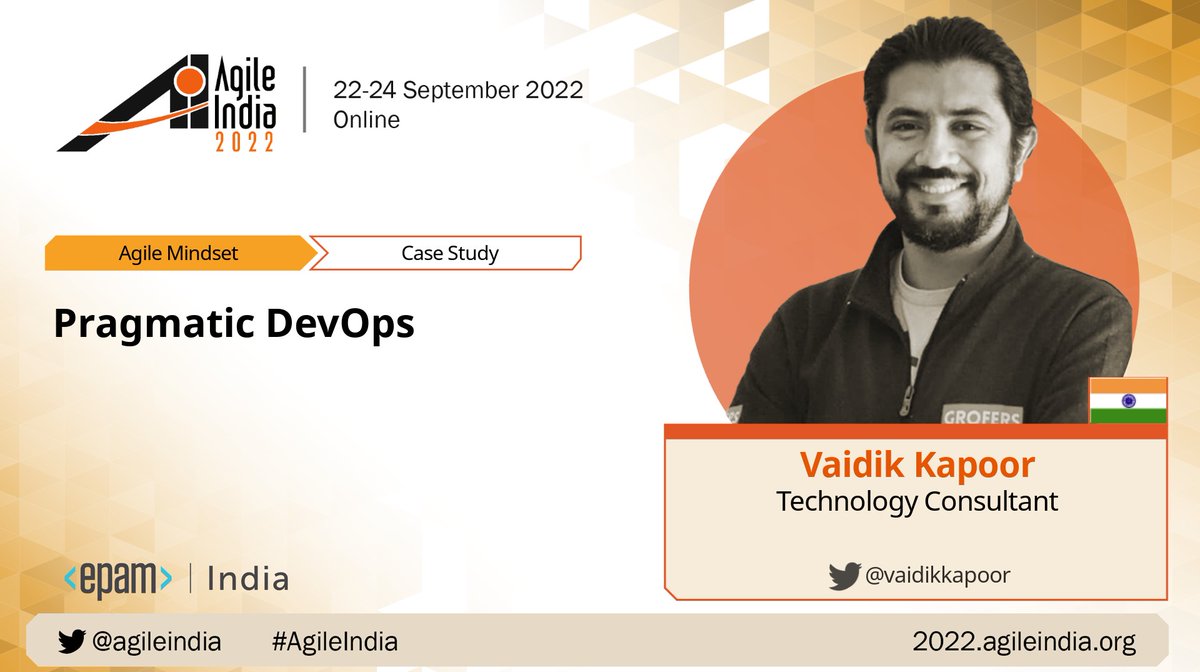 agileindia's tweet photo. [VIDEO] "Pragmatic DevOps" by @vaidikkapoor at #AgileIndia 2022.
https://t.co/eDTsWdmsv1

#DevOps #PlatformEngineering #DevOpsMaturity #MaturityModels #AgileMindset https://t.co/RAv5Md5M1w