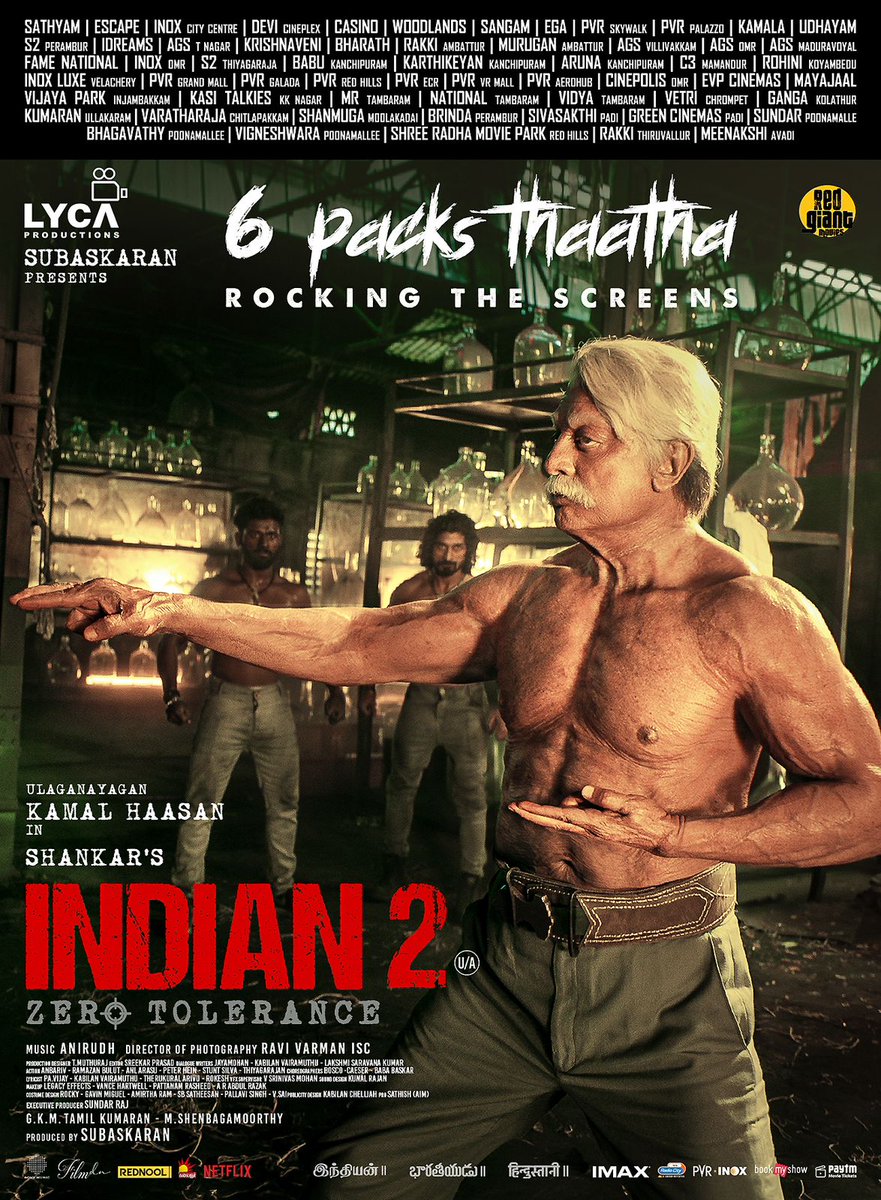 Tamilifyoff's tweet photo. Senapathy emerges stronger against all odds! 🤞 #Indian2 🇮🇳 is running successfully. Don’t miss the action-packed saga that’s storming the theatres everywhere. 🔥
@IndianTheMovie 🇮🇳 Ulaganayagan @ikamalhaasan @shankarshanmugh #Siddharth @actorsimha @anirudhofficial https://t.co/7xb515ET0q