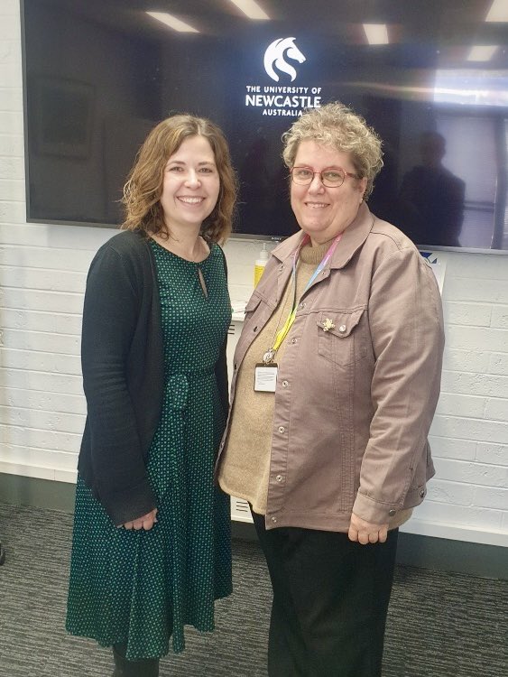 Next stop, Newcastle! Our thanks go to the librarians who hosted Craig and Louise today. It was lovely to see you all. PS The Auchmuty Library has the best steps 🌈