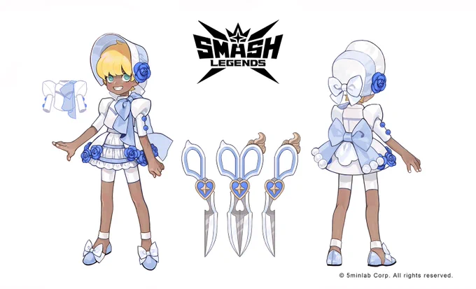 스매시레전드 레드와 옥타비아의 2주년 이벤트 스킨 원화입니다. 파란장미와 하얀드레스 #SMASHLEGENDS #스매시레전드 #スマッシュレジェンド 