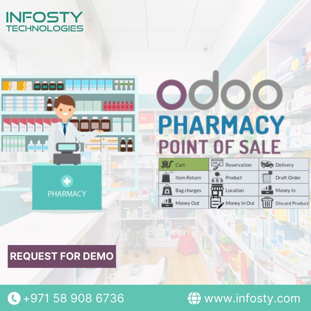 InfostyT's tweet photo. 🚀 Revolutionize your pharmacy with Odoo Point of Sale! 💊

✅ Easy inventory management 
✅ Secure transactions 
✅ Detailed reports 
✅ Loyalty programs
Streamline operations &amp; boost customer satisfaction!
#PharmacyPOS #OdooPOS #PharmacyTech #CustomerSatisfaction #HealthcareIT https://t.co/ATVqlWZ7jJ