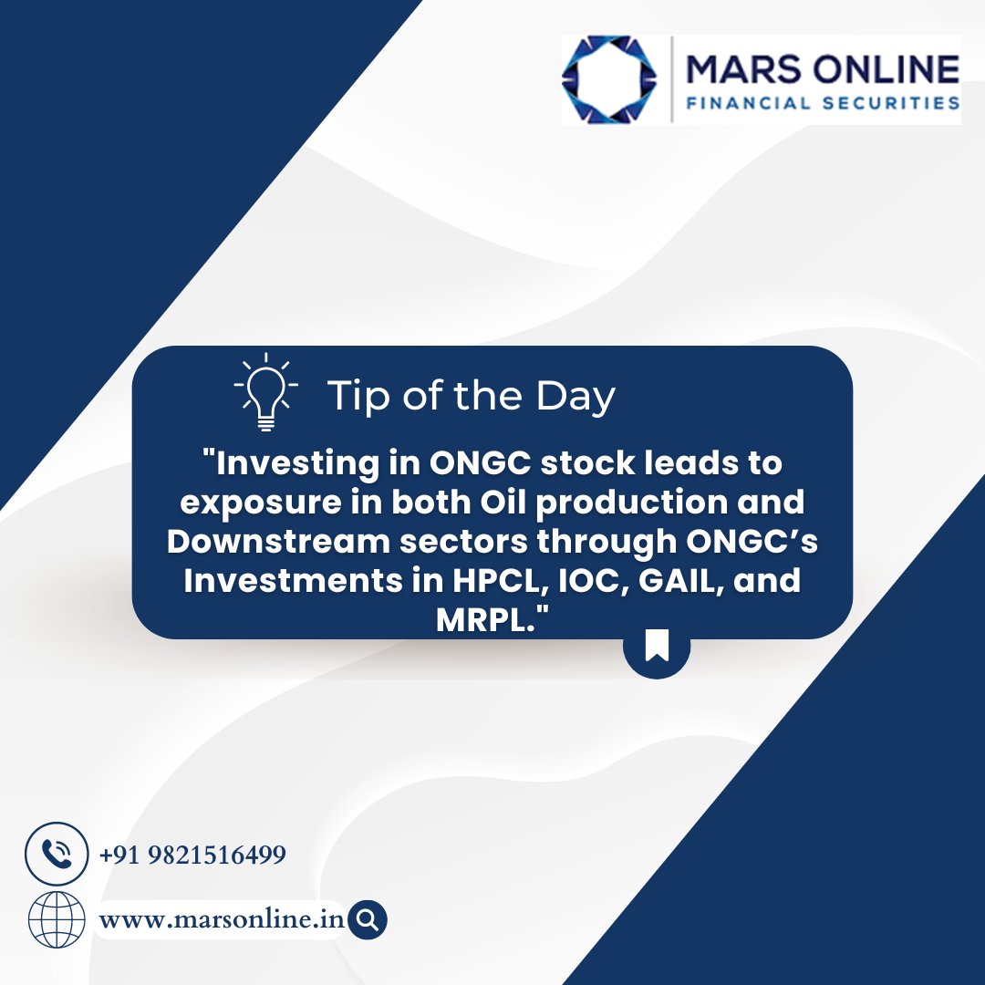 marsonline_sec's tweet image. "Diversify your investment portfolio with ONGC"✔📈
COMMENT US DOWN YOUR FAVOURITE STOCKS!!
#financialtipoftheday
#marsonlinefinancialsecurities
#equitymarket
#financetips