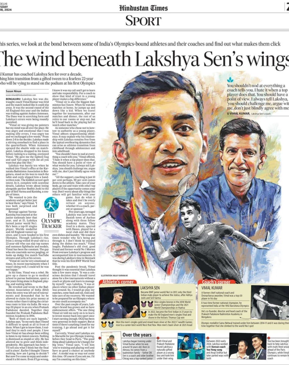 In the run-up to the Olympics, <a href="/htTweets/">Hindustan Times</a> looks at some of India's Paris-bound athletes and their coaches to find out what makes them tick.

We begin with Vimal-Lakshya, and everything that their relationship has evolved into.