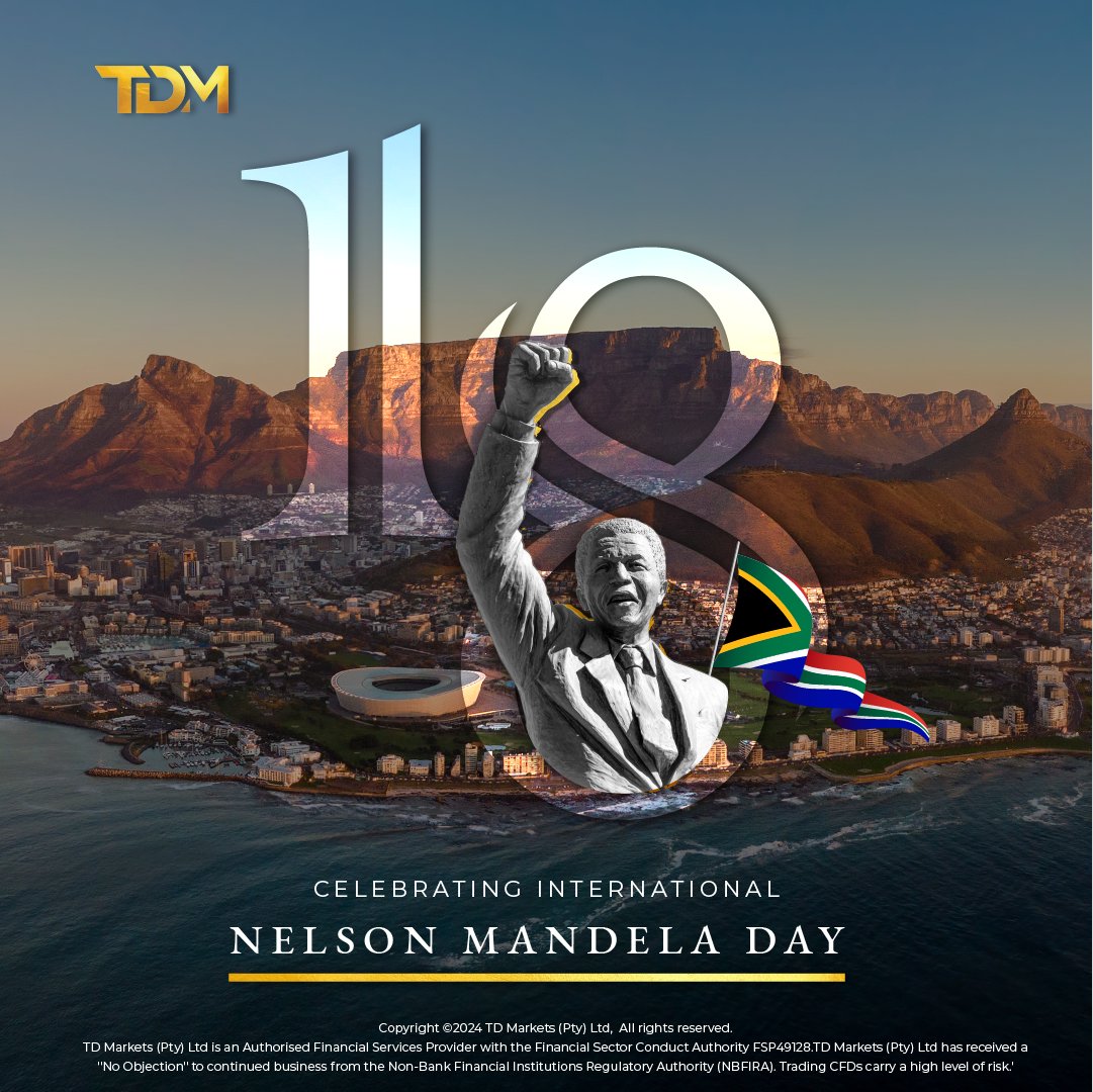 td_markets's tweet photo. TD Markets proudly celebrates International Nelson Mandela Day 🇿🇦Join us in honouring the legacy of a global icon by committing to making a positive impact not only in South Africa but worldwide 🌍. 
#MandelaDay #TDMarkets #MakeADifference https://t.co/4FeIvm0HJ5