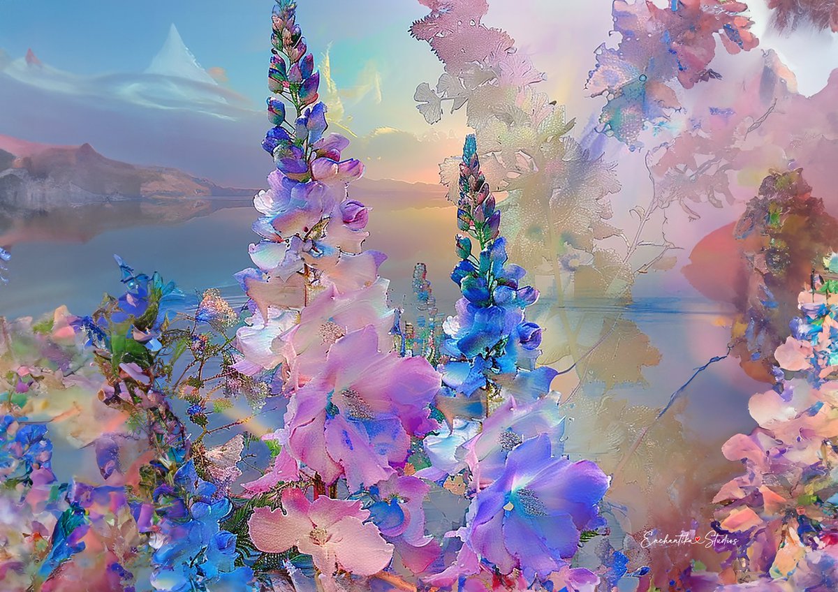 Delphinium Dreams - Enchanting Abstract. Perfect for any room by EnchantikaStudios enchantikastudios.etsy.com/listing/174957…