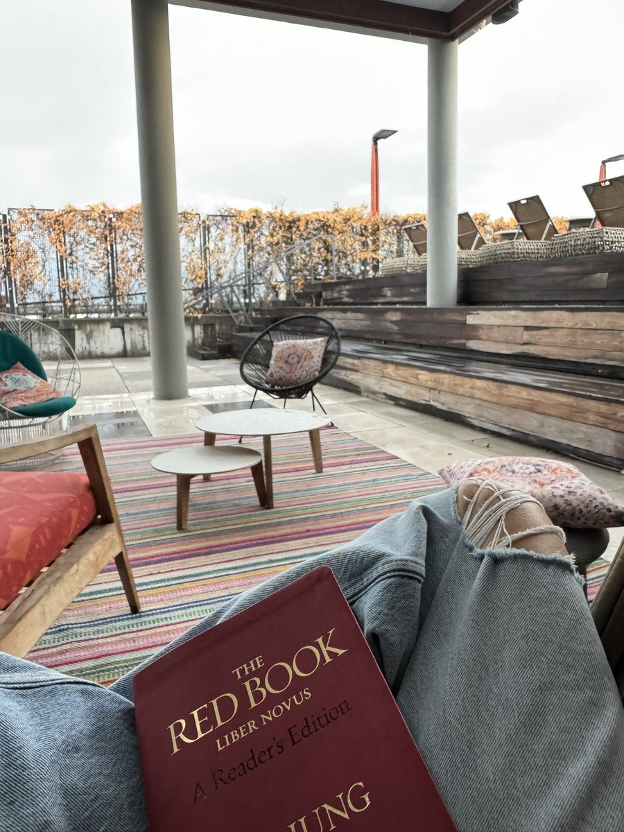 Some people don’t walk in the rain but I even let the sky pour the blue on my favorite Red Book.