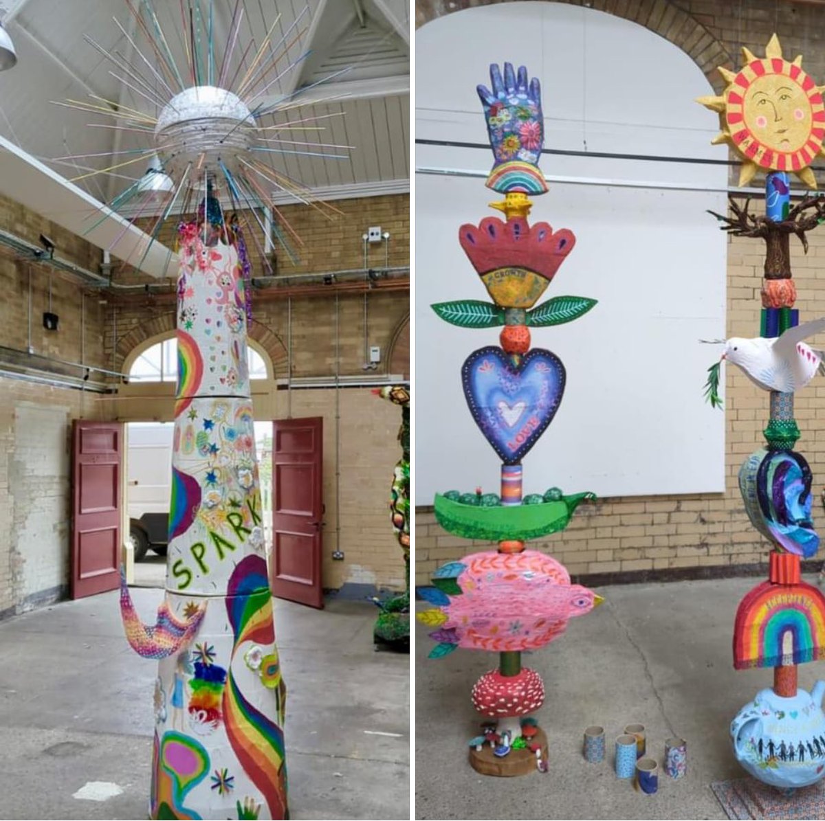 The install has started!!! 
TOTEMS  opens on Saturday 20th July. 

6 community groups have been working with local artists to create giant sculptures that have special meaning for the makers.

Come and see their amazing creations. 

20th July - 11th Aug
Thurs - Sun 11am - 4pm