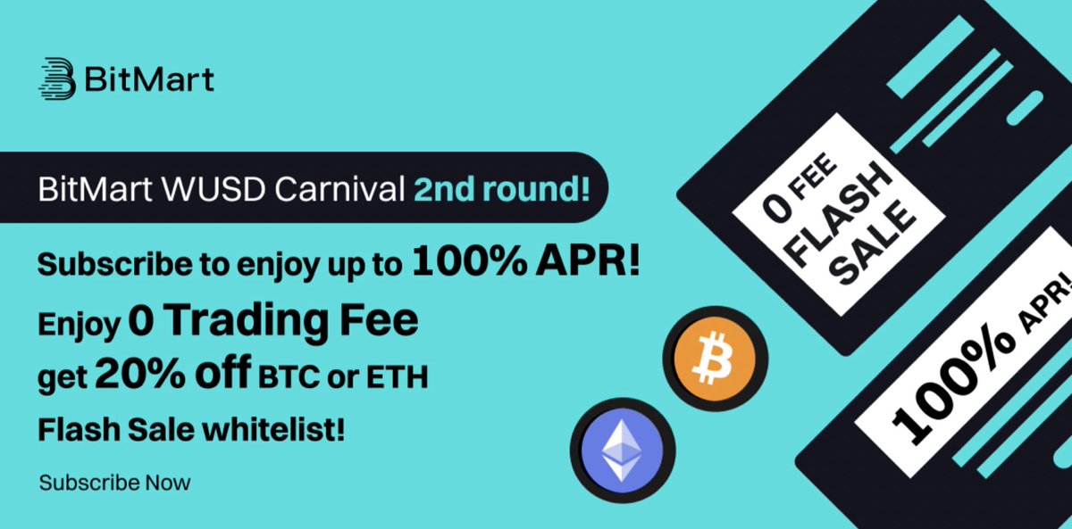 🔥 Get in on the <a href="/BitMartExchange/">BitMart</a> $WUSD Carnival action! Earn up to 100% APR and score a 20% discount in the Flash Sale. Time to level up your crypto game!🚀

🔗bitmart.com/invite/cNMyDC/…

🔗support.bitmart.com/hc/en-us/artic…