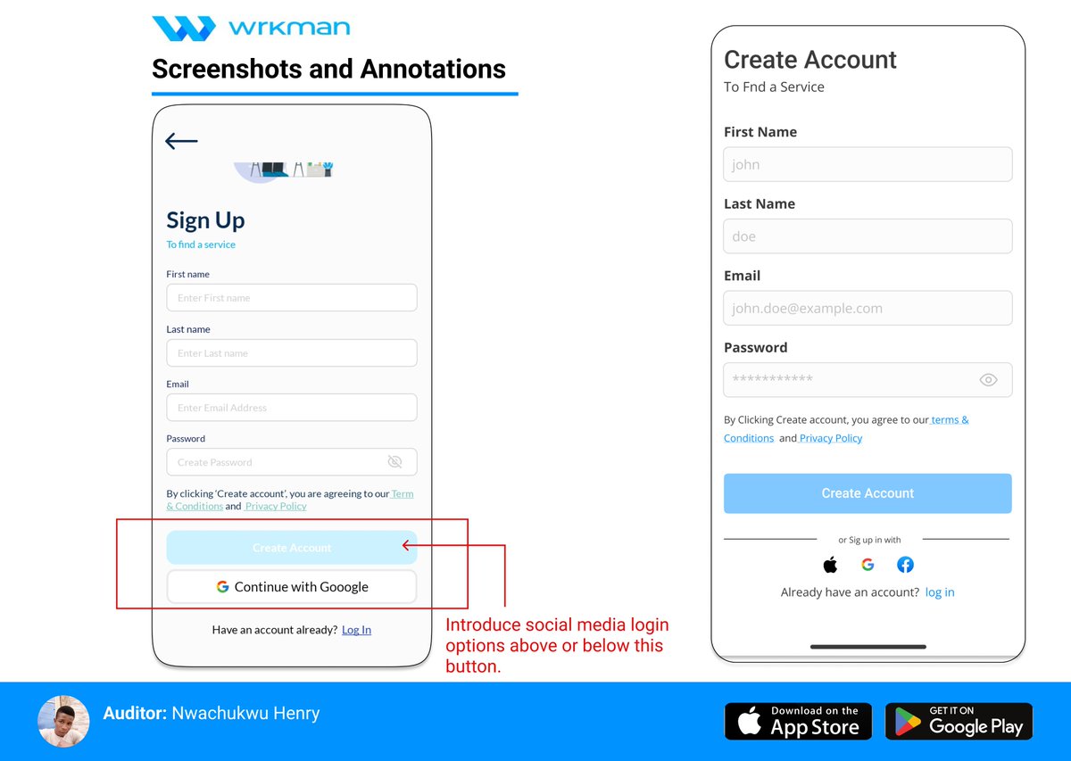 nwachukw_henry's tweet photo. Day 3 of My UX Audit on @wrkmanHQ
๐ท Aim: To evaluate the user experience (UX) of the mobile app, identifying strengths and areas for improvement to enhance overall user satisfaction and engagement.
Stay tuned for updates! #UXAudit #wrkman https://t.co/D6ilWHN2x1