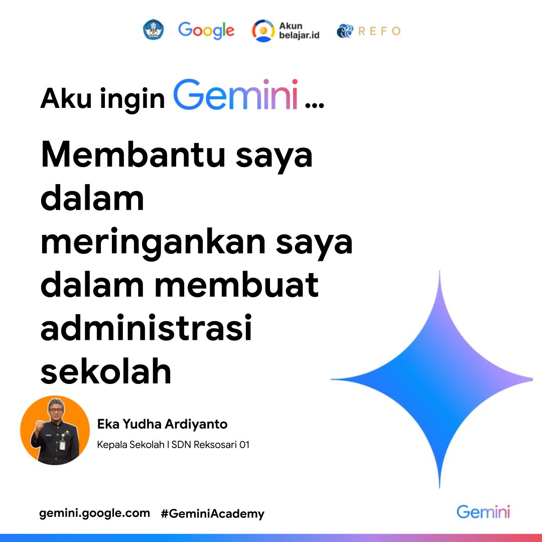Gemini AI OK. #GeminiAcademy <a href="/RefoIndonesia/">REFO Indonesia</a> <a href="/googleindonesia/">Google Indonesia</a>