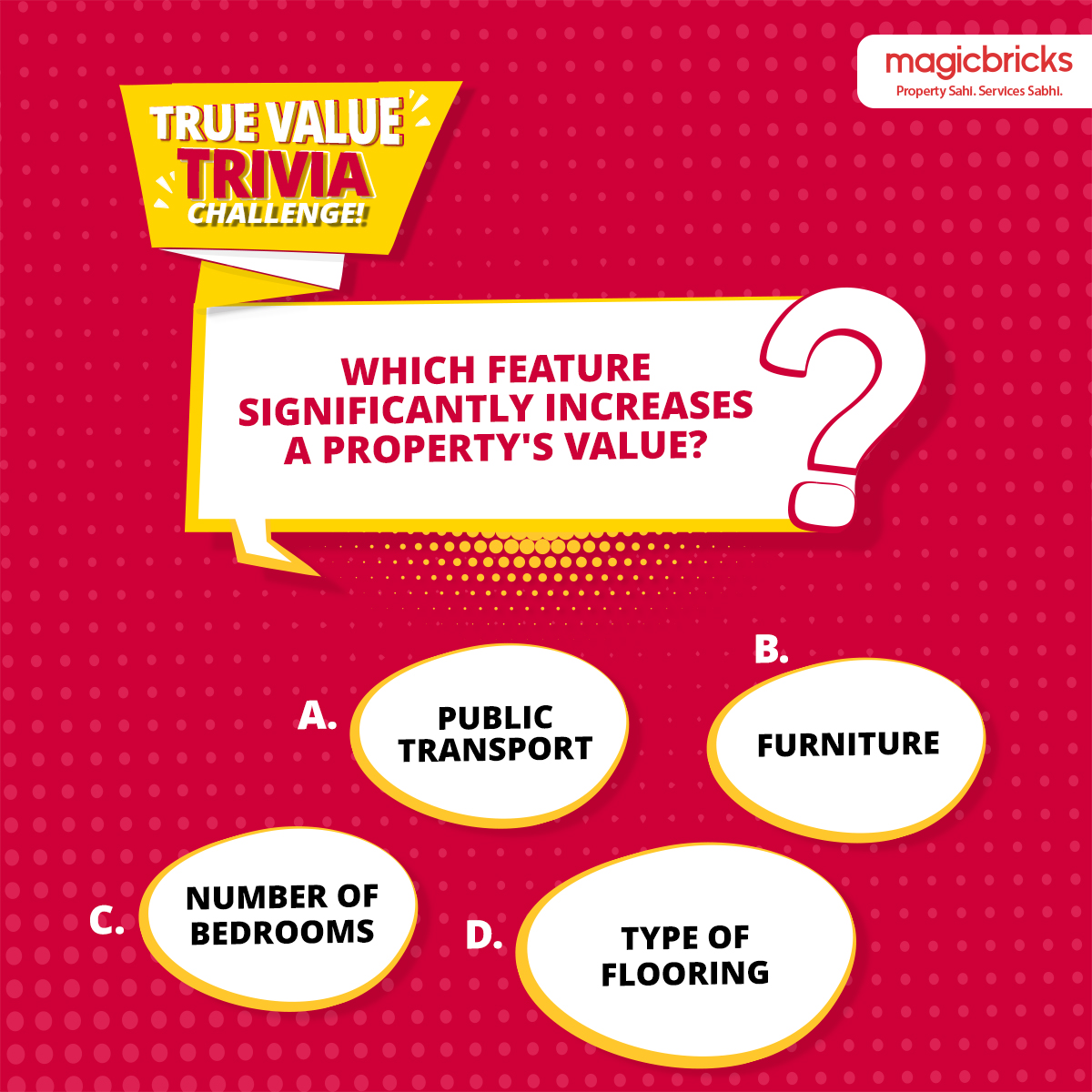 magicbricks's tweet photo. Think you’re a real estate guru? Join #TrueValueTrivia by Magicbricks and win exciting prizes! Answer in the comments to win prizes!
Steps:
✅ Follow us
📷 Comment with #TrueValueTrivia
📷 Bonus: Repost & tag Magicbricks
For accurate valuations, check out PropWorth. 🏅 https://t.co/CBwdDVEKzy