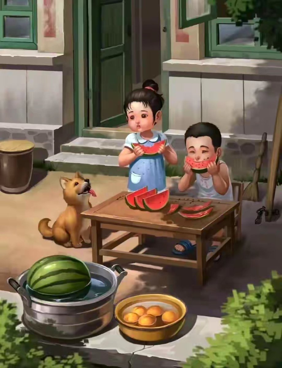 记忆里最深刻的就是，夏天吃完了晚饭，在院子里铺张凉席，爷爷奶奶给我们讲牛郎织女的故事，我们看着满天的繁星听着故事，可惜再也回不去啦，所有的美好都随着童年消失不见了[流泪]