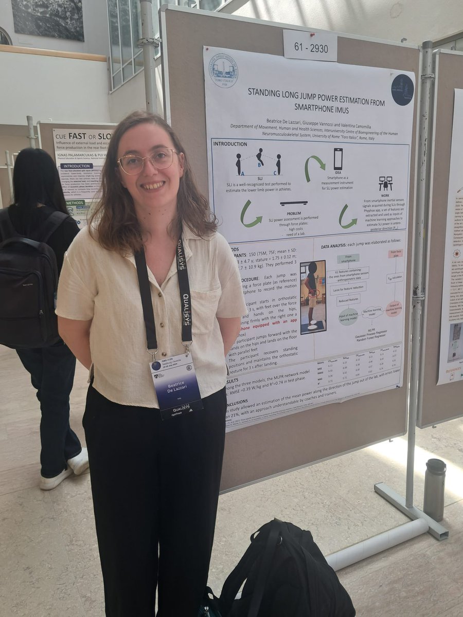👏🏻Well done to <a href="/BeatriceDeLazz1/">Beatrice De Lazzari</a> for her presentation at <a href="/isbs_conference/">ISBS Annual Conference</a> <a href="/ISBSOFFICIAL/">ISBS</a>! Her poster and brief oral talk on "Power estimation of standing long jump using machine learning" highlight innovative research. #ISBS2024 #SportsScience #MachineLearning