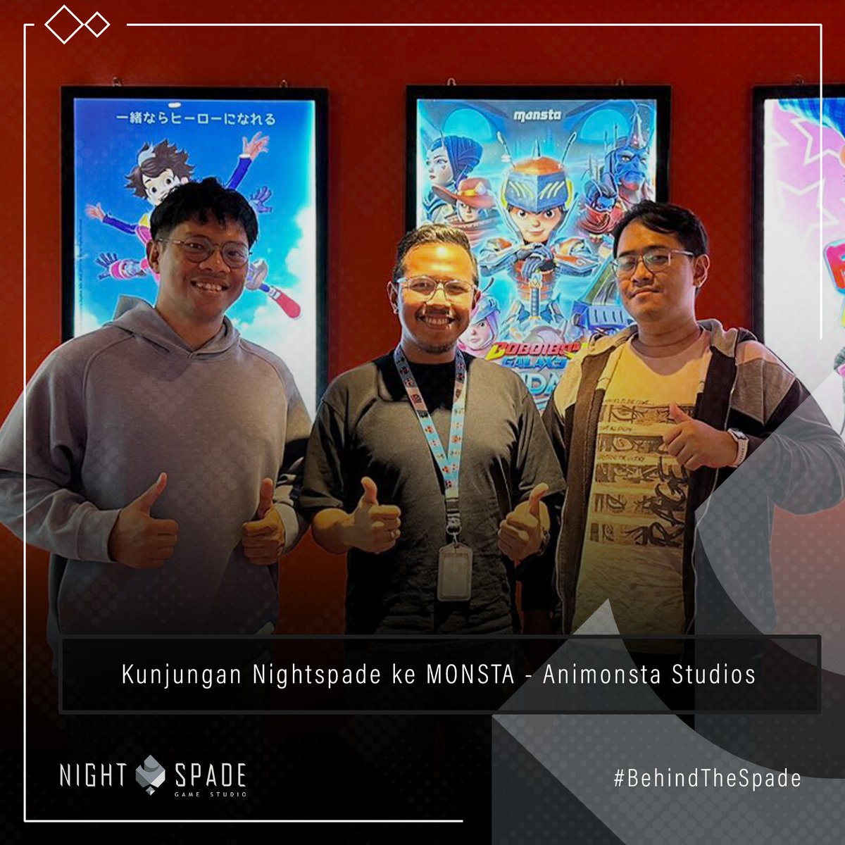 Tim Nightspade melakukan kunjungan ke headquarters <a href="/themonstastudio/">MONSTA</a>  di Cyberjaya, Malaysia.

MONSTA adalah perusahaan animasi di balik berbagai judul terkenal seperti BoBoiBoy, Papa &amp; Pipi, dan Mechamato.