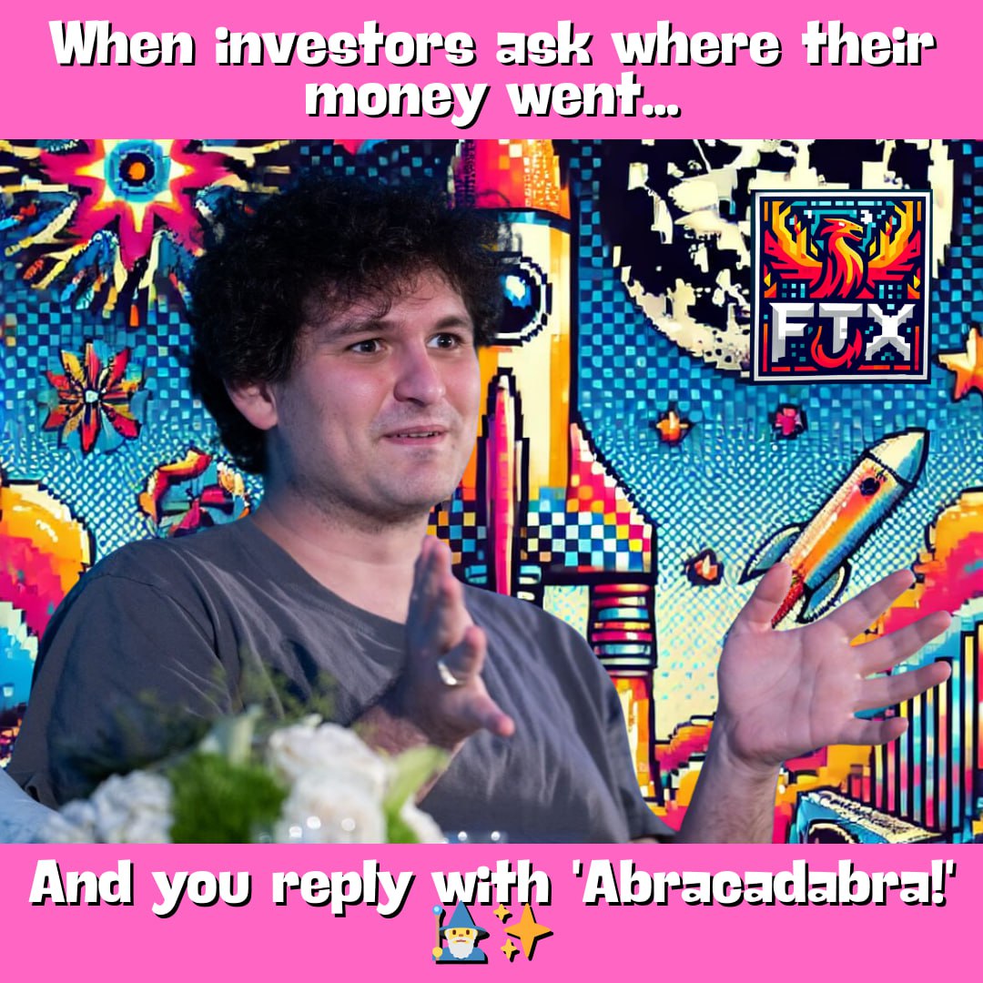 SamBankmanFuck's tweet photo. Magic tricks or financial mischief? #FTX #CryptoTricks #SBF https://t.co/f4j5Pud9n8
