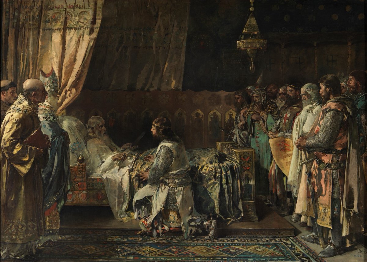 Laberintosarte's tweet photo. Últimos momentos del rey Jaime el Conquistador, en el acto de entregar su espada a su hijo don Pedro (1881).
#IgnacioPinazo
[@museodelprado] https://t.co/3Kg41APyoL