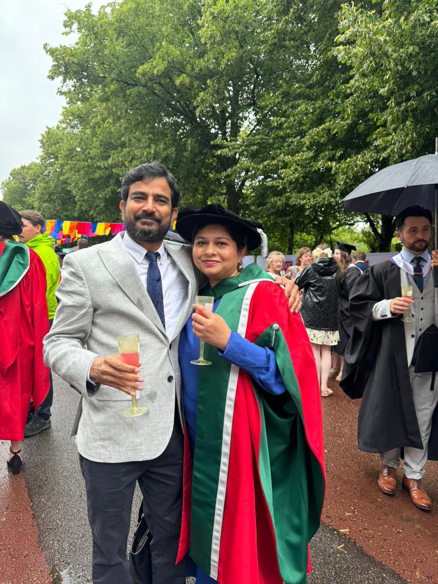 nsiqbal's tweet photo. A wonderful day celebrating PhD graduation at @cardiffuni. I am now a proud double alumni of @cardiffuni. Thank you @theWCRC, @CUBRICcardiff and @VelindreCC for supporting my research. This was only possible with the support of an amazing supervisor team @JohnStaffurth @jamspowell and Richard Wise. @DrMickButton, @jamspowell and Jillian Maclean, i am in debt to you for holding the fort during write up. Thank you @dramirh01 and my 2 children for your great support through out. Last but not least, I can’t express my gratitude enough to all the patients who volunteered to take part in the study.