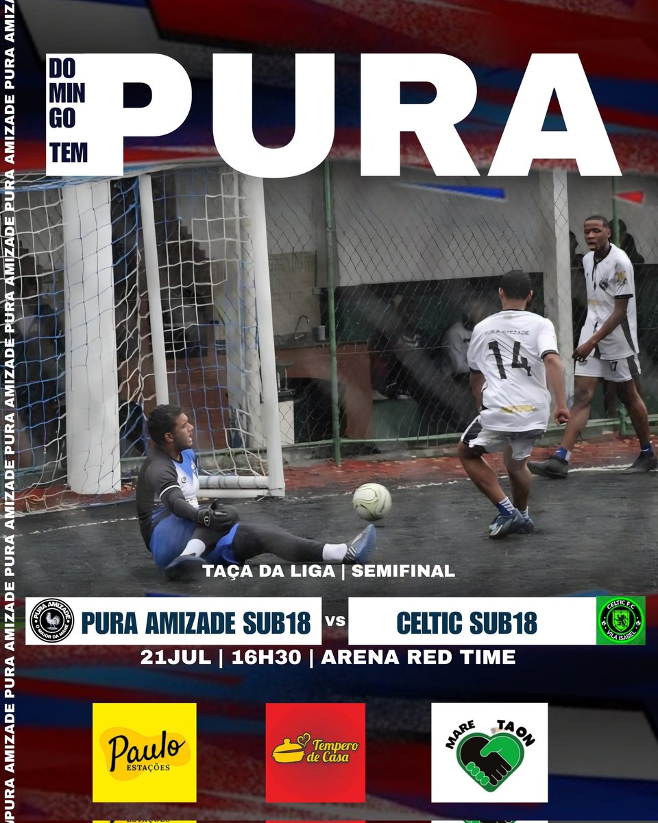 PURAAMIZADEFFF's tweet photo. DOMINGO TEM

Pura Amizade Sub18 x Celtic Sub18
🏆 Taça da Liga
🏟 Arena Red Time
🗓 21Jul
⏱️ 16H30 https://t.co/ns8tMaXTFg