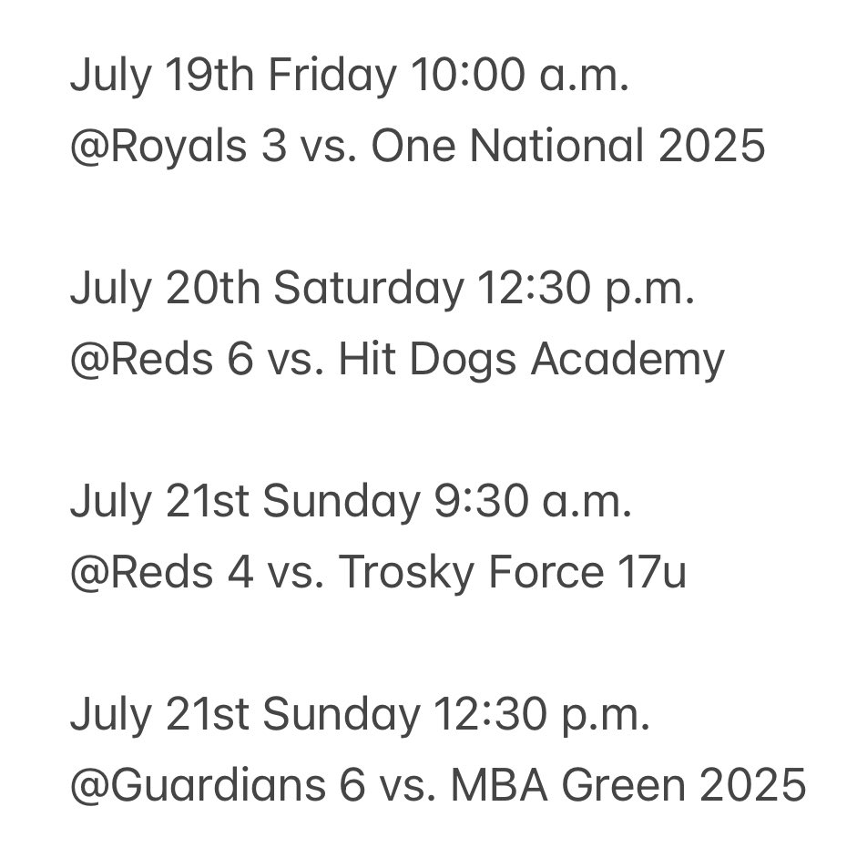 702DrewTorres25's tweet photo. Here’s our schedule this weekend for the WWBA 17u National Championship!! @coachmccall17 @ChrisRojas30 @NickGarritano @JordanGetzelman @vegasgolf25 @VanderhookCory @OhioWarhawks @PBR_Uncommitted @PrepBaseballNV @UDClubBaseball @CoachNelly10 @kyle_czaplak https://t.co/uXFigPz2In