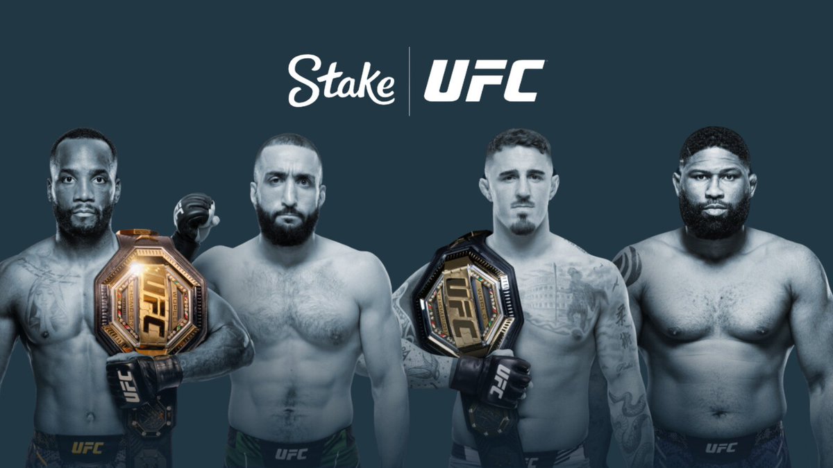 Stake's tweet photo. The City of Manchester is ready for @UFC flare and fever! 🔥

#UFC304 is stacked with a huge line-up including a mouth watering co-main and main event 👀

We have launched two exciting promotions! 💥

Main: https://t.co/1Ujpc9Bgkt
Co-Main: https://t.co/lIbU5rkimn https://t.co/BmrULMfNQl