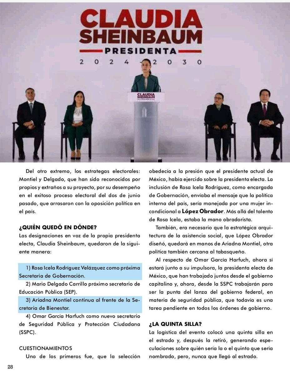 dossierinforma's tweet photo. Claudia Sheinbaum forma su futuro gabinete presidencial y, claro, algunos que el todavía mandatario electo López Obrador la está presionando para que sean integrados.
. 
Nuestro socio estratégico Impacto Imagen Política les presentamos el análisis..
.
#mpactoimagenpolitica #dimx https://t.co/a05N11KBRo