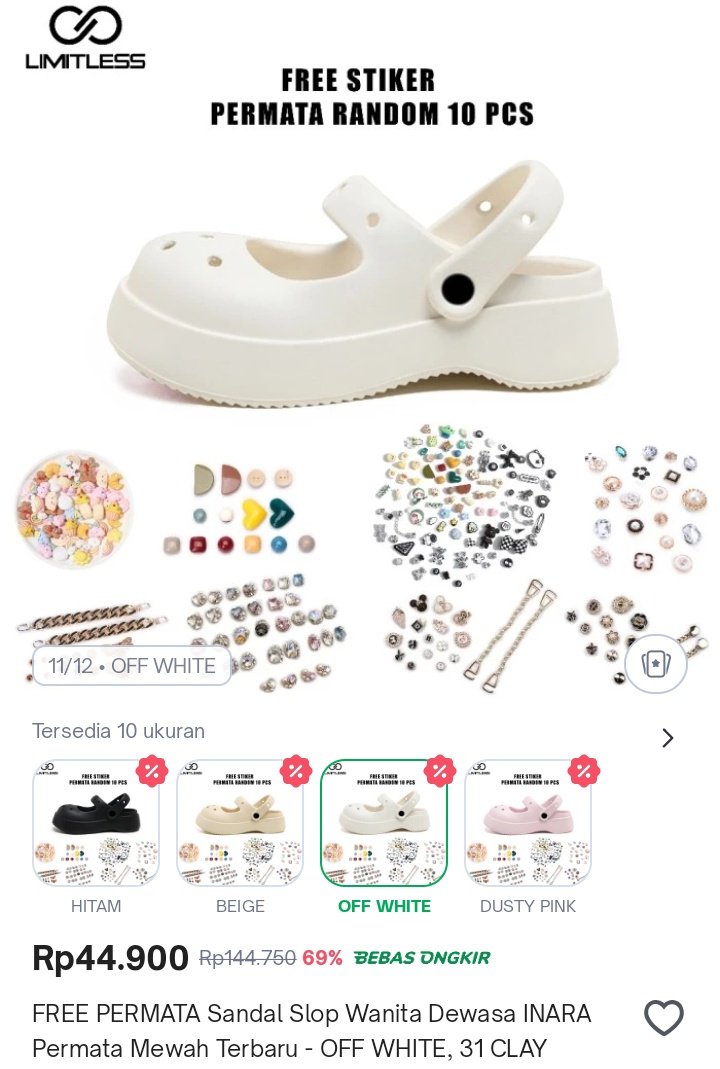 callmecitta's tweet photo. Sandal slop free aksesoris🤩
Ada diskon 69% jadi Rp44.900, nih. Cek di Tokopedia sebelum diskonnya kehabisan! 

https://t.co/EPryMr8mvJ

#tokopedia #racuntokopedia #AIイラスト https://t.co/56JKojQN3j