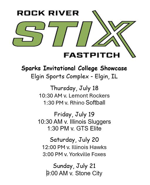 Come check us out at the Sparks Invitational College Showcase at Elgin Sports Complex in Elgin, IL