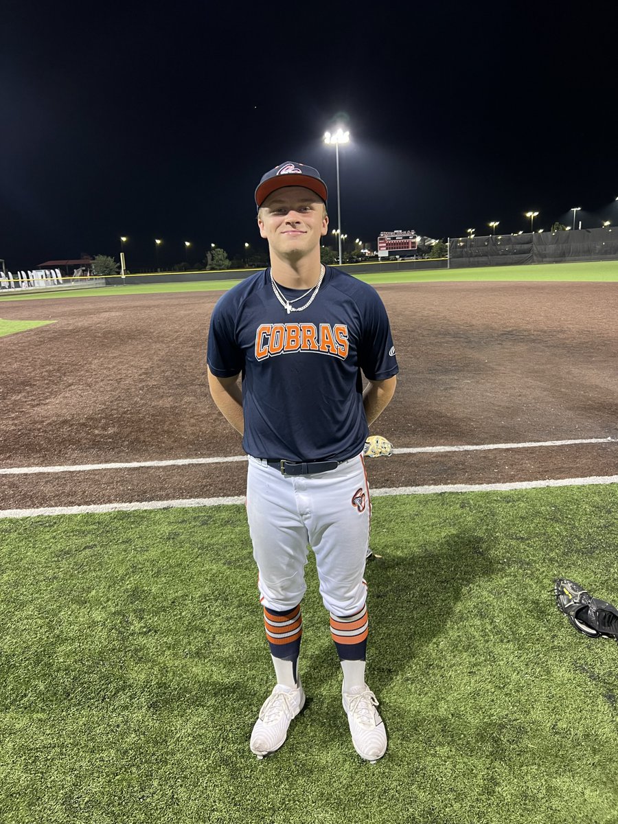 FiveToolTexas's tweet photo. #FiveToolWS F: @follow_cobras Navy 17U Tredaway 4, Dallas Patriots 2025 1 
PoG: Hayden Lockwood 5 IP, 5K, 4H, R
Hitter: @maximus_wiley 3-3, 2 3B, R
Notable: @GavinRailsback1 4 IP, K, 2H, ER https://t.co/T0OlC7vBuF